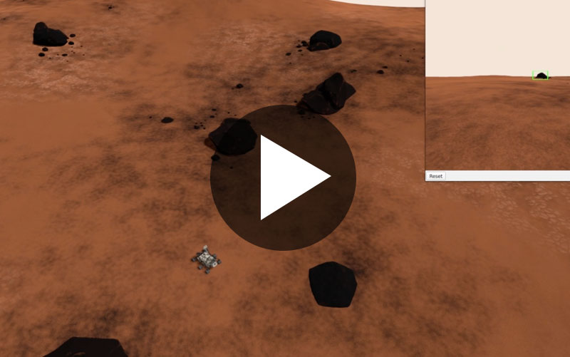 Space ROSの「Curiosity rover」デモの実行と拡張(障害物検出と回避)ー 参考ムービー2